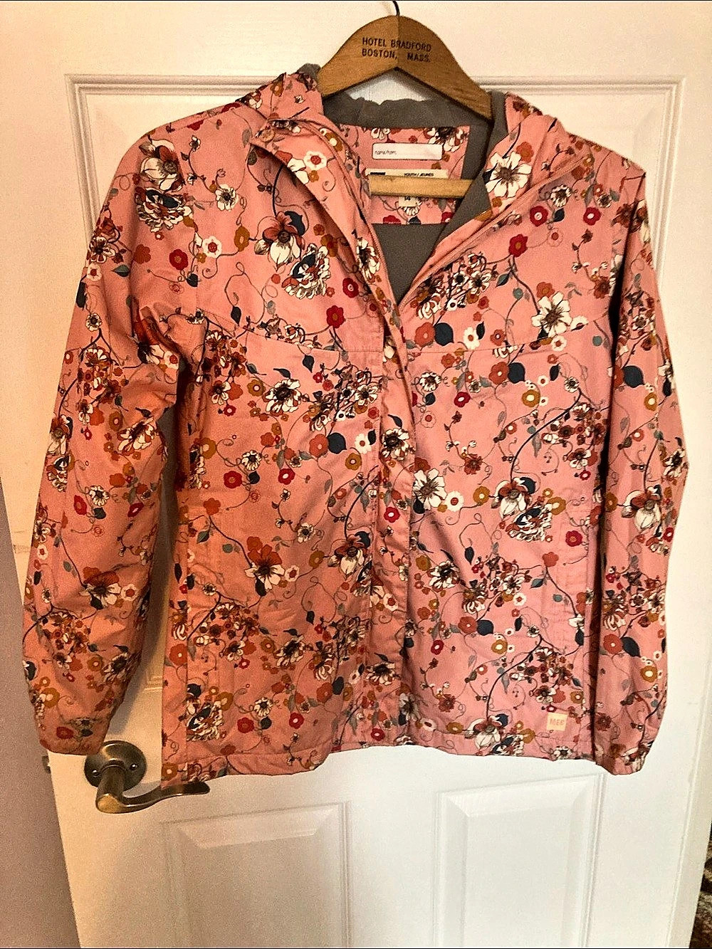 MEC Girls Floral Rain Jacket Pink Size 14